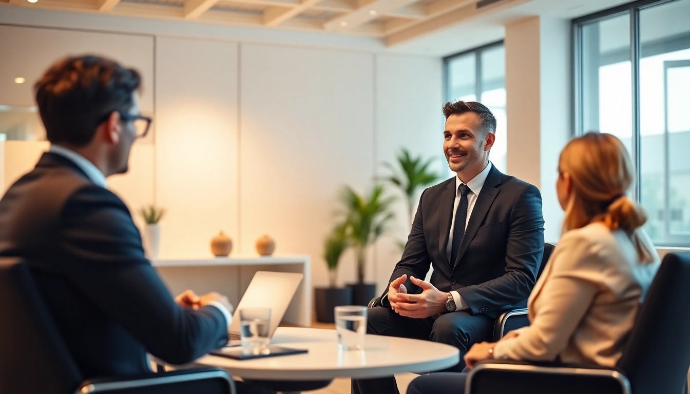 Executive coaching session with a leader receiving personalized guidance to enhance leadership skills and decision-making.