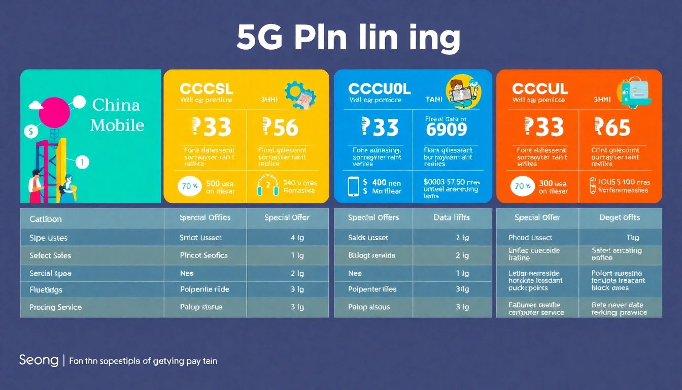 香港5G計劃比較資訊圖，展示不同電訊商的計劃和優惠。