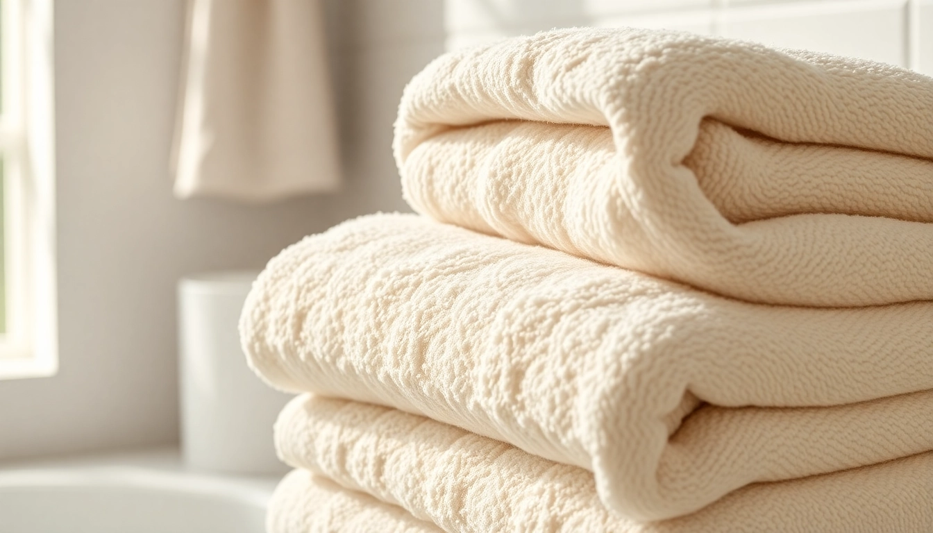 High-quality Cotton Towels displayed in a cozy bathroom setting, highlighting softness and absorbency for a luxurious feel.